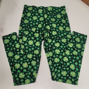 Womens Serra Size Small‎ Shamrock Clover Print Leggings St. Patrick's Day